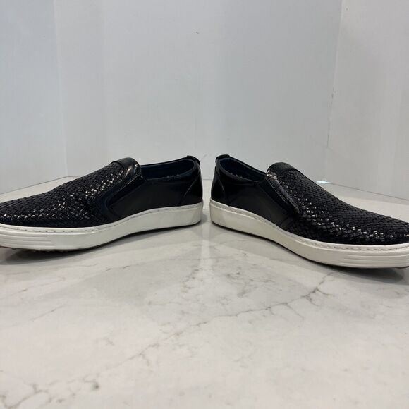 Spring Step Mens Sz 41 8 8.5 DANIELO Slip On Sneaker Loafer Black Weave Leather - Picture 8 of 14